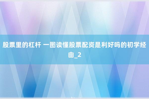 股票里的杠杆 一图读懂股票配资是利好吗的初学经由_2