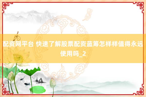 配资网平台 快速了解股票配资蓝筹怎样样值得永远使用吗_2