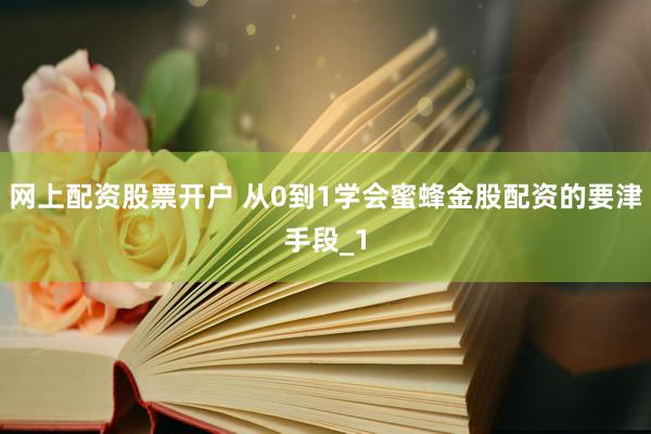 网上配资股票开户 从0到1学会蜜蜂金股配资的要津手段_1