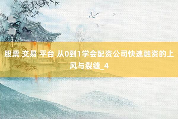 股票 交易 平台 从0到1学会配资公司快速融资的上风与裂缝_4