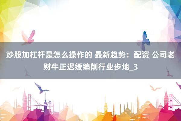 炒股加杠杆是怎么操作的 最新趋势：配资 公司老财牛正迟缓编削行业步地_3