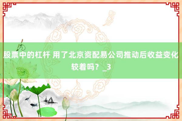 股票中的杠杆 用了北京资配易公司推动后收益变化较着吗？_3