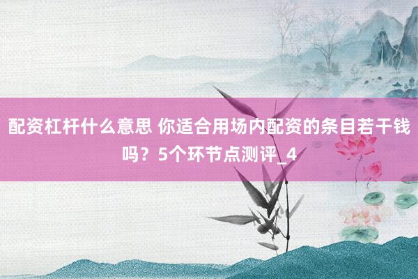 配资杠杆什么意思 你适合用场内配资的条目若干钱吗？5个环节点测评_4