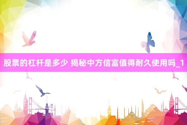 股票的杠杆是多少 揭秘中方信富值得耐久使用吗_1