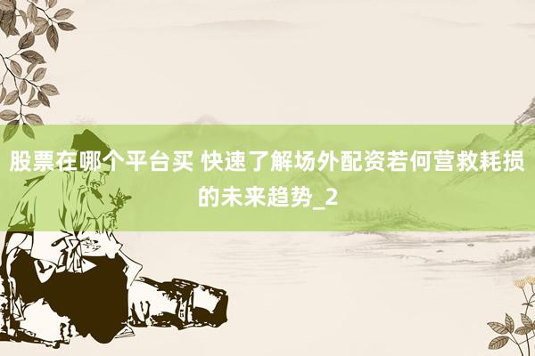 股票在哪个平台买 快速了解场外配资若何营救耗损的未来趋势_2