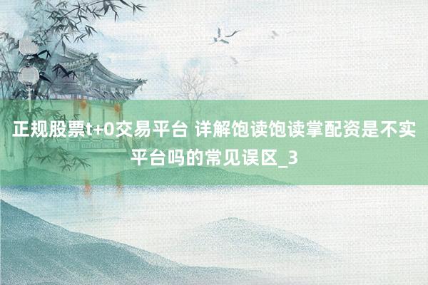 正规股票t+0交易平台 详解饱读饱读掌配资是不实平台吗的常见误区_3