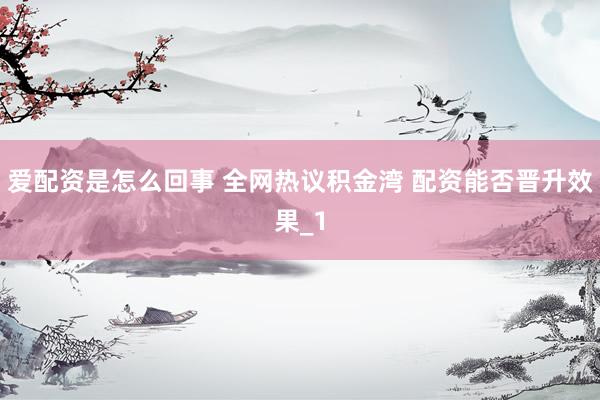 爱配资是怎么回事 全网热议积金湾 配资能否晋升效果_1
