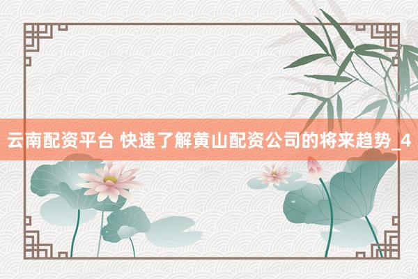 云南配资平台 快速了解黄山配资公司的将来趋势_4