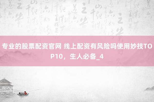 专业的股票配资官网 线上配资有风险吗使用妙技TOP10，生人必备_4